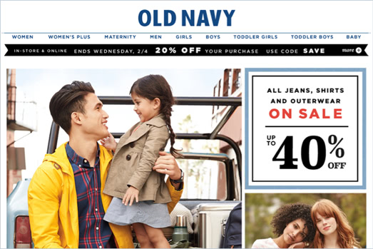 screenshot of oldnavy.com